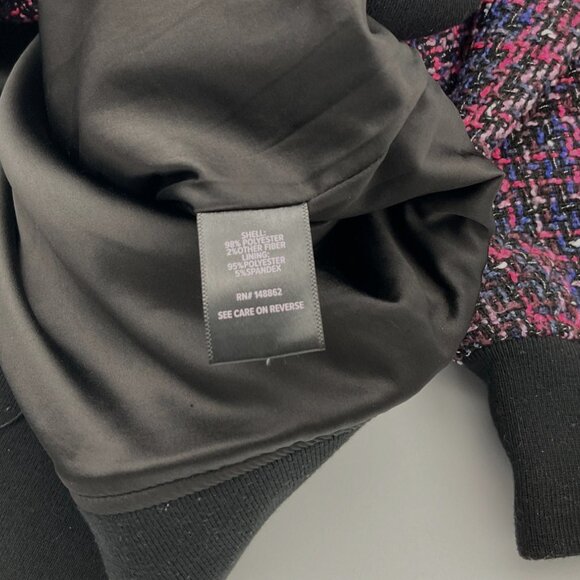 Torrid Pink & Blue Boucle Snap Front Varsity Bomber Jacket Sz 1/14-16/1X - Picture 9 of 11